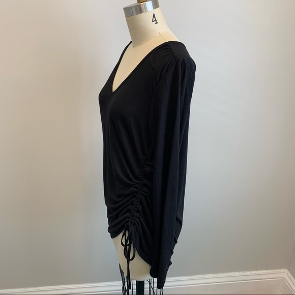 GapFit Long Sleeve Tunic w/Drawstring Side BLACK - Picture 7 of 11